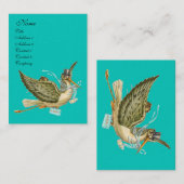 CARTE DE VISITE BABILLAGE DE BÉBÉ CIGOGNE (Devant / Derrière)