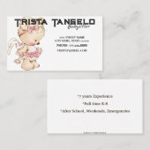 Carte De Visite Baby Bear Rabbit Babysitter Garde d'enfants (Devant / Derrière)