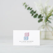 Carte De Visite Baby Blocks Monogram Garde d'enfants, Babysitter C (Debout devant)