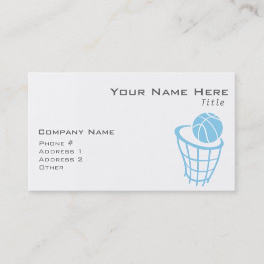 Carte De Visite Baby Blue Basketball (Devant)