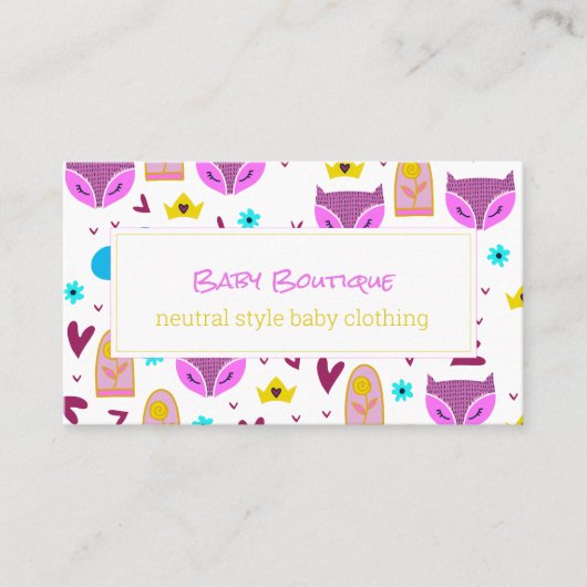 Carte De Visite Baby boutique site web neutre genre (Devant)