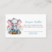 Carte De Visite Baby Elephant avec Truck Boy Diaper Raffle (Devant)