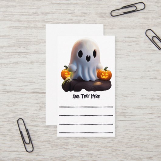 Carte De Visite Baby Ghost Déplaisant mignon caractère Halloween (Devant/Arrière en situation)