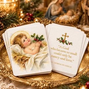 Carte De Visite Baby Jesus Noël Prière de Sainte Thérèse