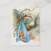 CARTE DE VISITE BABY SHOWER BLEU STORK (Dos)