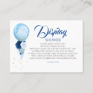 Carte De Visite Baby shower d'affichage Floral Bleu