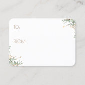 Carte De Visite Baby shower d'affichage -Gold Balloon Greenery Gar (Dos)