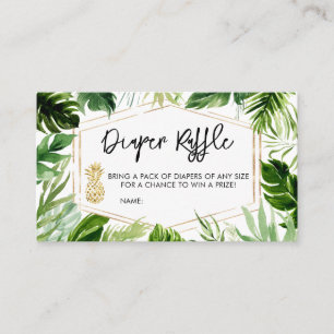 Carte De Visite Baby shower d'ananas verdoyant Raffle
