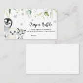 Carte De Visite Baby shower d'animaux de l'Arctique (Devant / Derrière)