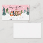 Carte De Visite Baby shower de bois rose d'hiver Raffin de couche (Devant / Derrière)