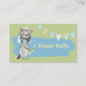Carte De Visite Baby shower de couches d'aviateur Wolf (Devant)