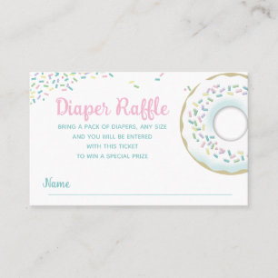 Carte De Visite Baby shower de doughnut à rayure de couches