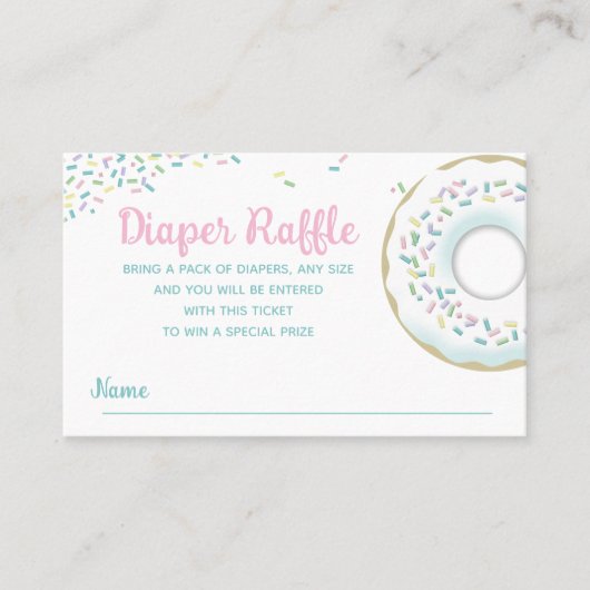 Carte De Visite Baby shower de doughnut à rayure de couches (Devant)