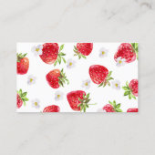 Carte De Visite Baby shower de fraises sucrées (Dos)