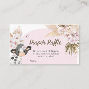 Carte De Visite Baby shower de la vache Boho Raffin de couche