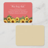 Carte De Visite Baby shower de printemps de tournesol S'il vous pl (Devant / Derrière)