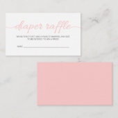 Carte De Visite Baby shower de script rose vif Raffer Billet Inser (Devant / Derrière)