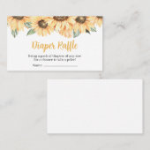 Carte De Visite Baby shower de tournesol rustique Raffle de couche (Devant / Derrière)
