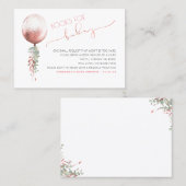 Carte De Visite Baby shower Demande Balloon rose Greenery Garland (Devant / Derrière)