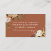 Carte De Visite Baby shower d'insertion de chaudière florale (Dos)