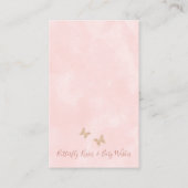 Carte De Visite Baby shower Floral Baisers à papillon Demande B (Dos)