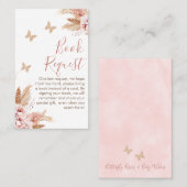 Carte De Visite Baby shower Floral Baisers à papillon Demande B (Devant / Derrière)