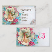 Carte De Visite Baby shower FLORALE ROSE ROSE ROSE ROSE MONOGRAM (Devant / Derrière)