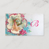 Carte De Visite Baby shower FLORALE ROSE ROSE ROSE ROSE MONOGRAM (Dos)