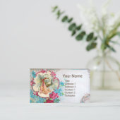 Carte De Visite Baby shower FLORALE ROSE ROSE ROSE ROSE MONOGRAM (Debout devant)