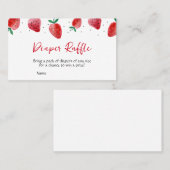 Carte De Visite Baby shower fraise Raffin (Devant / Derrière)