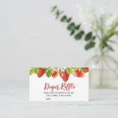 Carte De Visite Baby shower fraise Raffin (Debout devant)