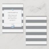 Carte De Visite Baby shower Gris Gris Refus de couche de fermeture (Devant / Derrière)
