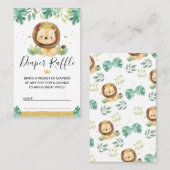 Carte De Visite Baby shower Lion Housse de couches de  (Devant / Derrière)