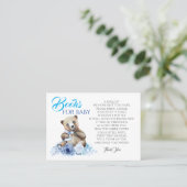 Carte De Visite Baby shower Petits Livres Ours Pour Bébé (Debout devant)