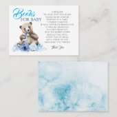 Carte De Visite Baby shower Petits Livres Ours Pour Bébé (Devant / Derrière)