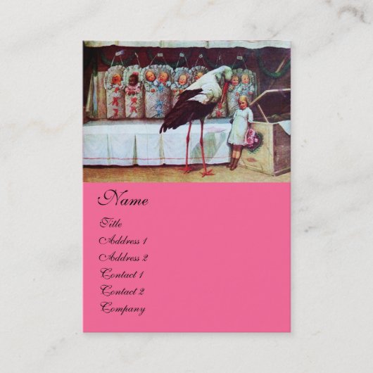 Carte De Visite BABY SHOWER STORE rose (Devant)