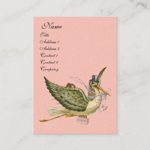 CARTE DE VISITE BABY SHOWER STORK