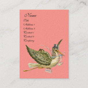 CARTE DE VISITE BABY SHOWER STORK