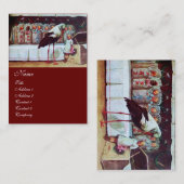 Carte De Visite BABY SHOWER STORK rouge (Devant / Derrière)