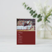 Carte De Visite BABY SHOWER STORK rouge (Debout devant)