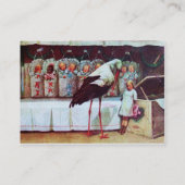 Carte De Visite BABY SHOWER STORK rouge (Dos)