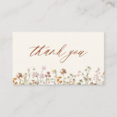 Carte De Visite Baby Shower Terracotta Fleur Sauvage (Devant)