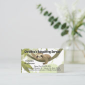 Carte De Visite Baby Sloth Babysitter Garderie (Debout devant)