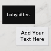 Carte De Visite Babysitter (Devant / Derrière)