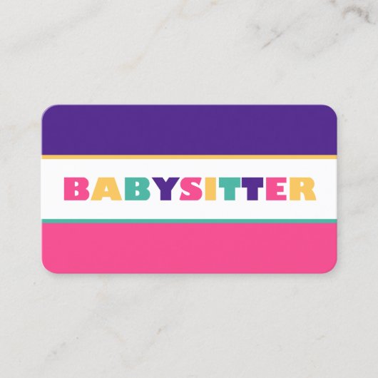 Carte De Visite Babysitter (Devant)