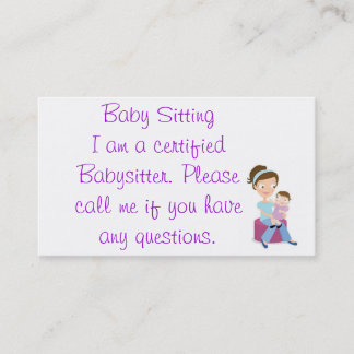 Carte De Visite babysitter