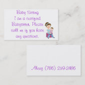 Carte De Visite babysitter (Devant / Derrière)