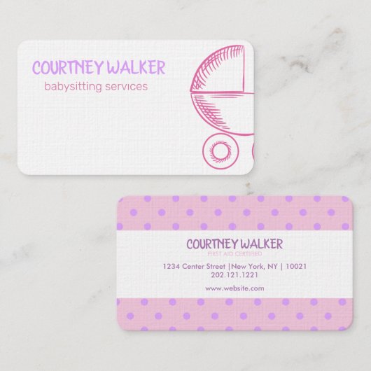 Carte De Visite Babysitter (Devant / Derrière)