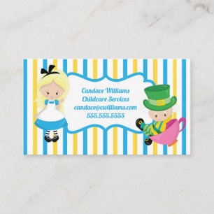 Carte De Visite Babysitter Alice au pays des merveilles Services d