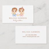 Carte De Visite Babysitter Childcare de bébé et de fille (Devant / Derrière)